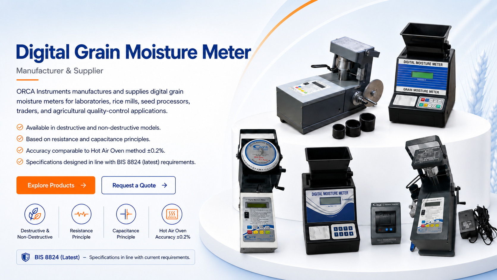 ORCA Instruments Digital Grain Moisture Meter banner